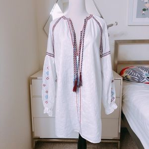 Endless rose small white boho tassel tunic dress